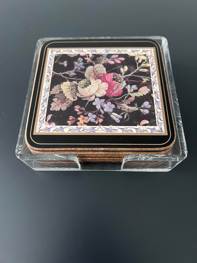 Pimpernel Onderzetters - Bloemenpatroon - Made in England, Ophalen of Verzenden, Gebruikt, Glas of Kopje