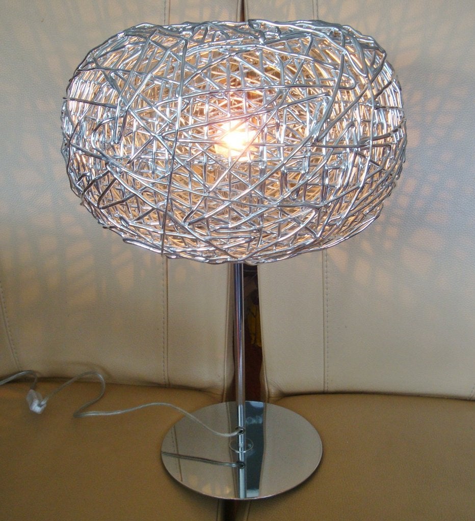 Zeldzame design draadlamp tafellamp draadbol, Ophalen, Zo goed als nieuw, Metaal