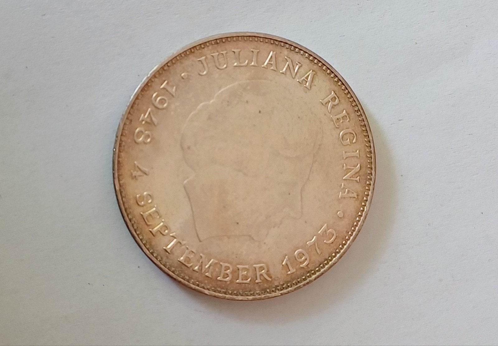 Zilveren 10 Gulden 1973 (Juliana), Ophalen, Koningin Juliana, 10 gulden, Zilver