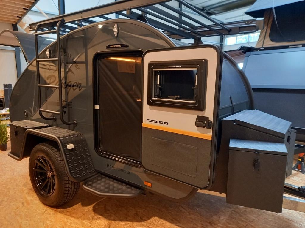 HeroCamper - nieuw 2026 - Rick TrailerTents Teardrop, Caravans en Kamperen, Bedrijf, Rondzit, Reservewiel