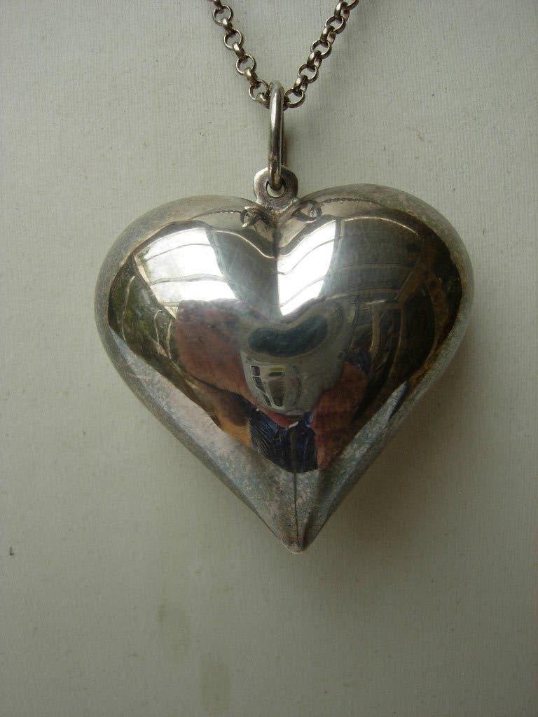 JASSERON KETTING, MET ZILVEREN HART, Sieraden, Tassen en Uiterlijk, Antieke sieraden, Verzenden, Zilver, Ketting