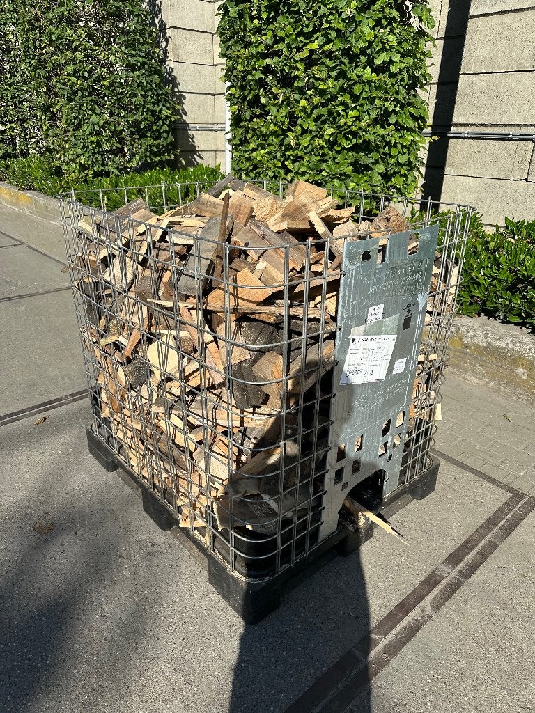 Pallethout / brandhout in IBC-kooi inclusief krat, Minder dan 3 m³, Ophalen, Overige houtsoorten, Blokken