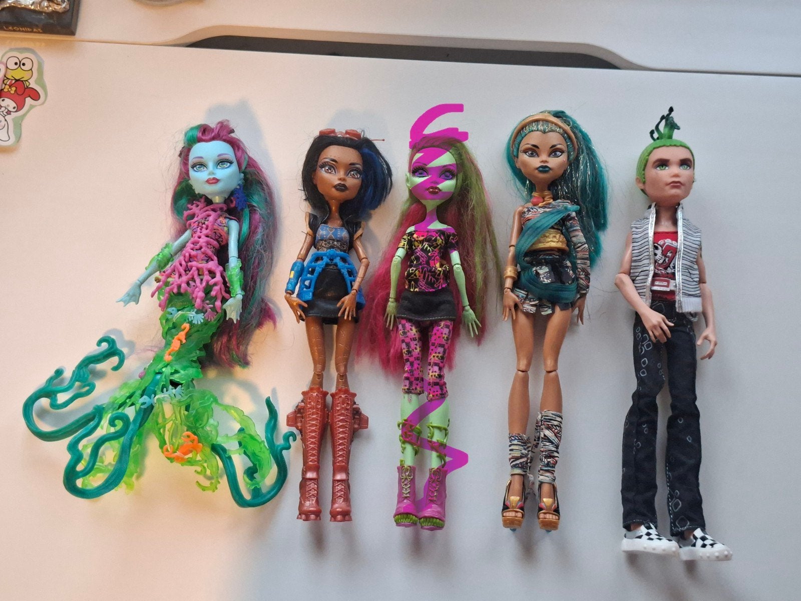 Monster high G1 poppen bundel MET POSEA'S BOEKJE, Ophalen of Verzenden, Gebruikt, Pop