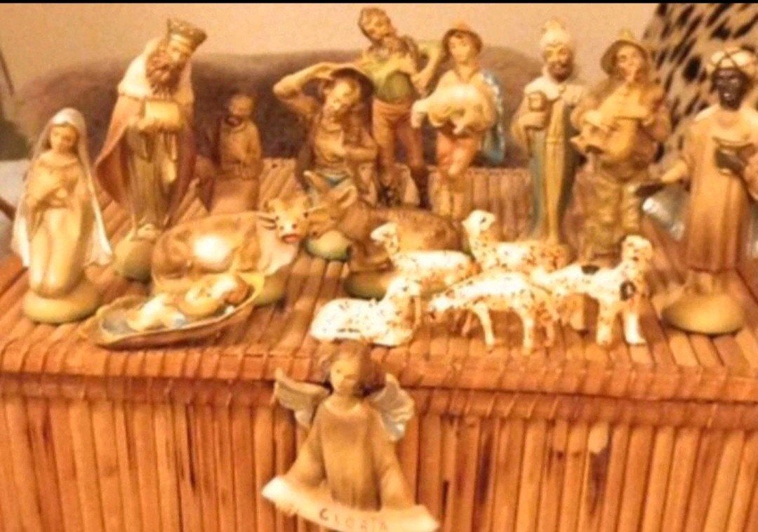 Vintage Kerststalfiguren 18 Stuks, Jaren '50/'60 Italië, Ophalen of Verzenden