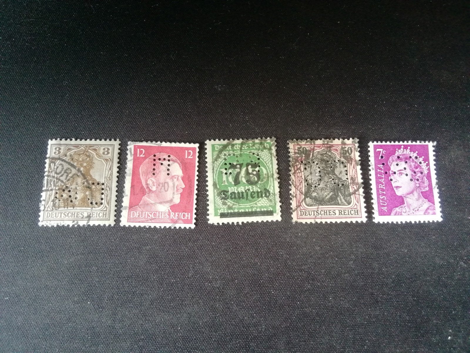 42 DIVERSE 5X PERFINS GESTEMPELD, Ophalen of Verzenden, Overige periodes, Gestempeld