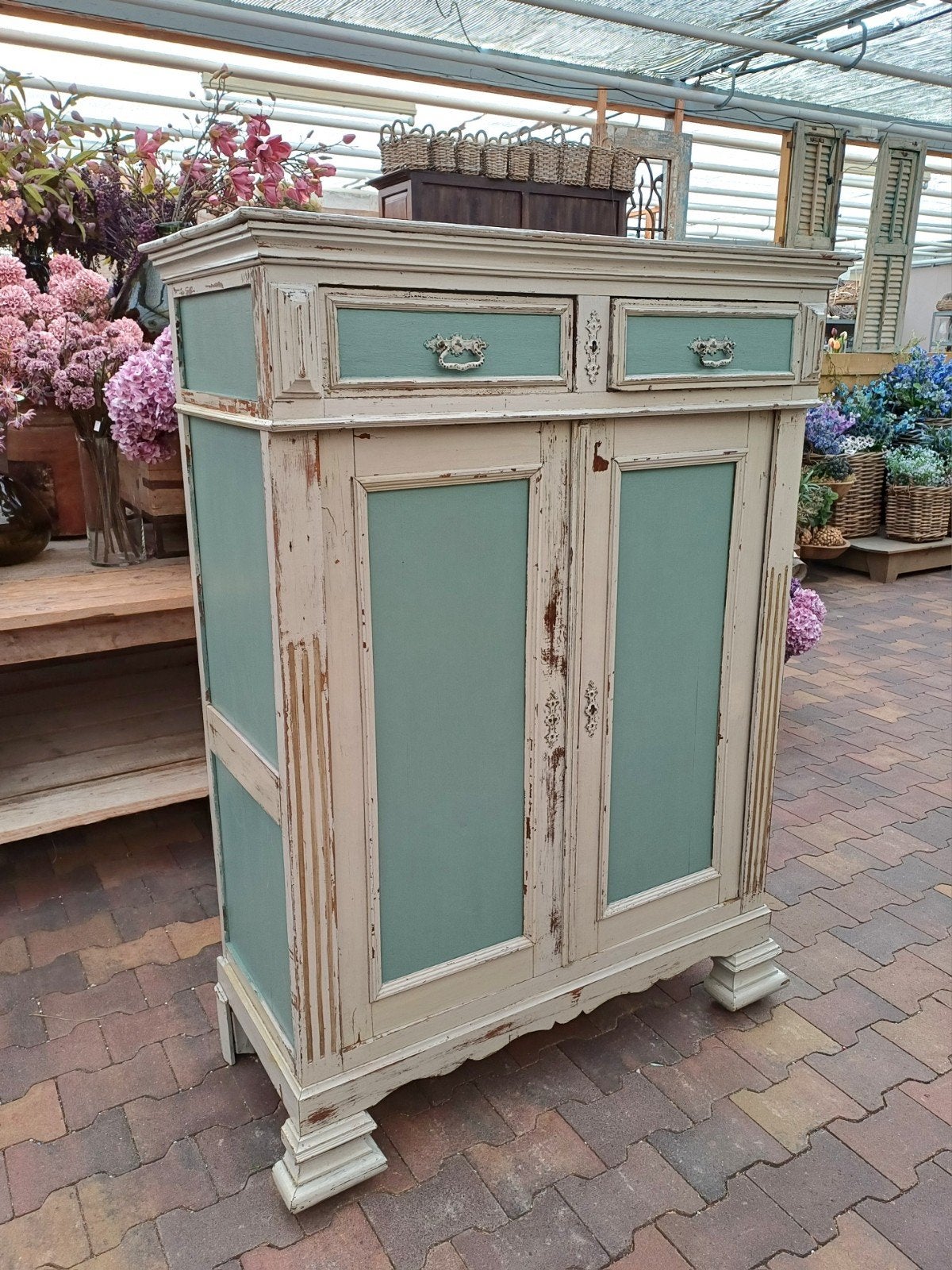 Franse brocante meidenkast, Ophalen