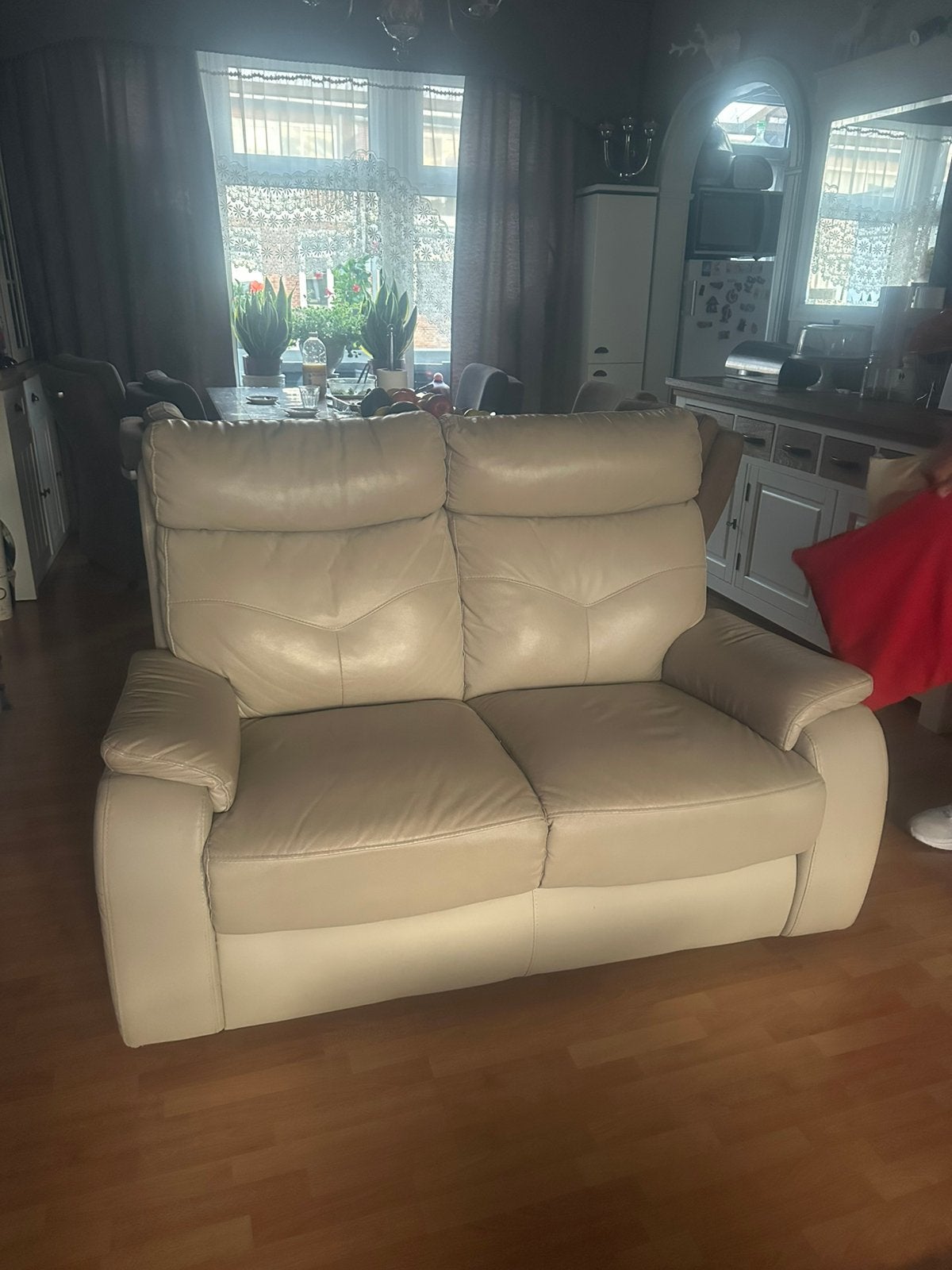 leren tweezits bank, Huis en Inrichting, Ophalen, Zo goed als nieuw, 75 tot 100 cm