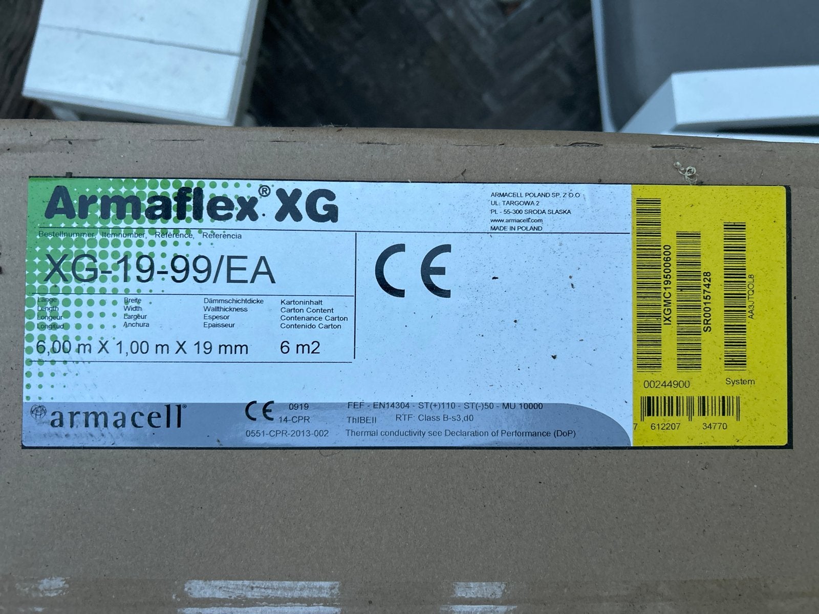 Armaflex XG Isolatieplaat - 6m² - 19mm dik, Doe-het-zelf en Verbouw, Minder dan 4 cm, Overige materialen, Nieuw, 5 tot 10 m²