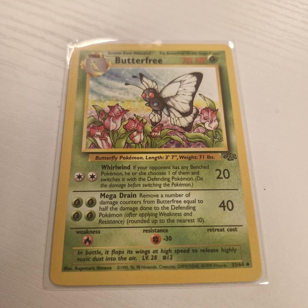 Butterfree Pokémon Kaart - Base Set 33/64, Ophalen of Verzenden, Gebruikt, Losse kaart