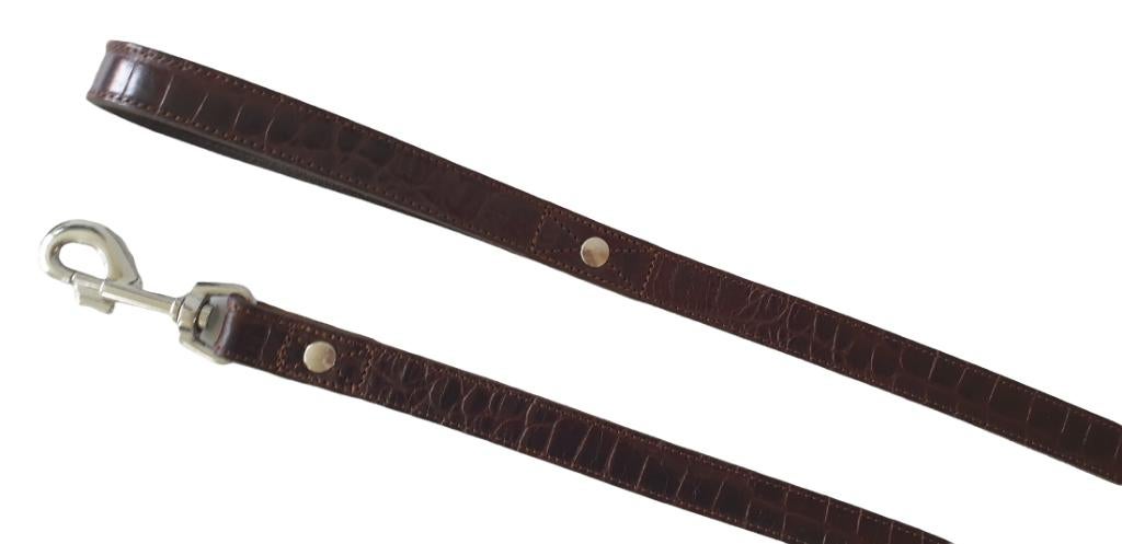 ALOKÉ Lederen Hondenriem Bruin Croco M 20 mm x 105 cm KOOPJE, Ophalen of Verzenden, Nieuw, Hondenriem