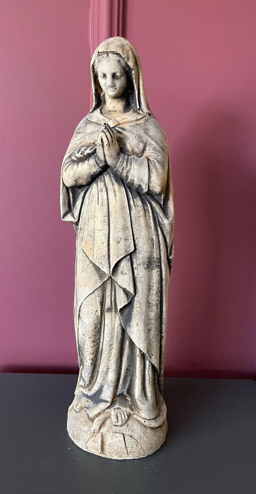 Betonnen Maria beeld, Antiek en Kunst, Antiek | Religie, Ophalen of Verzenden