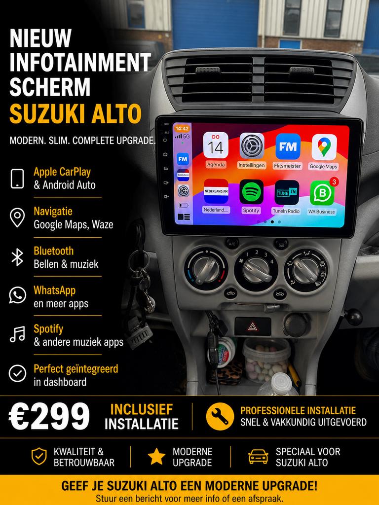 Nieuw Scherm Suzuki Alto - CarPlay & Android Au, Ophalen of Verzenden, Nieuw
