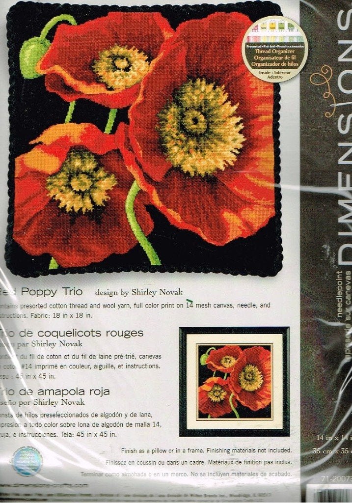 Cado SALE DIMENSIONS borduurpakket POPPY TRIO stramien, Ophalen of Verzenden, Nieuw, Handborduren, Borduurpakket