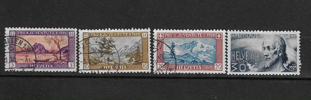 Zwitserland klassiek 1929 Mi.235/238, Ophalen of Verzenden, Gestempeld