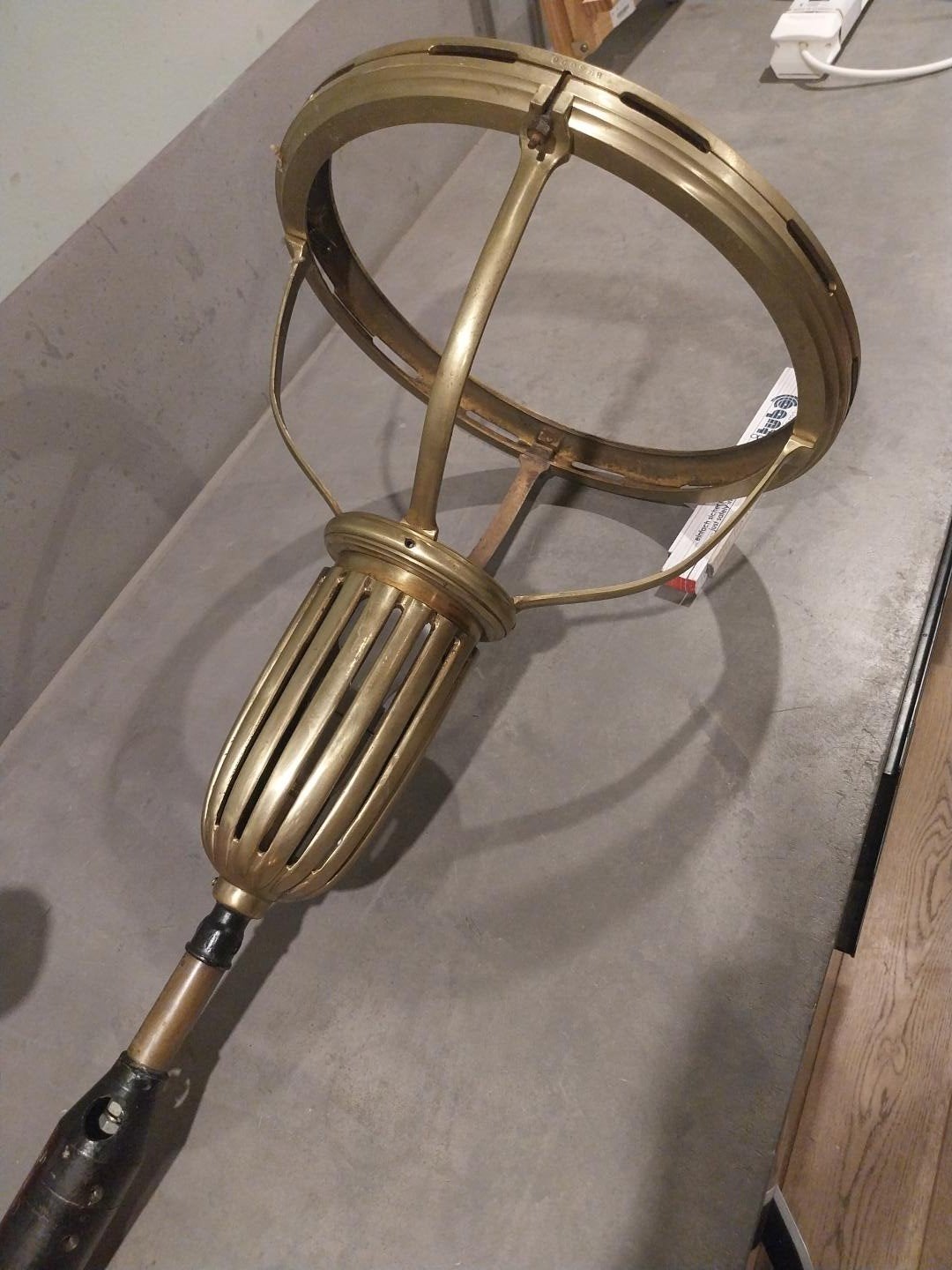 Antieke Franse Messing Hanglamp, Ophalen of Verzenden