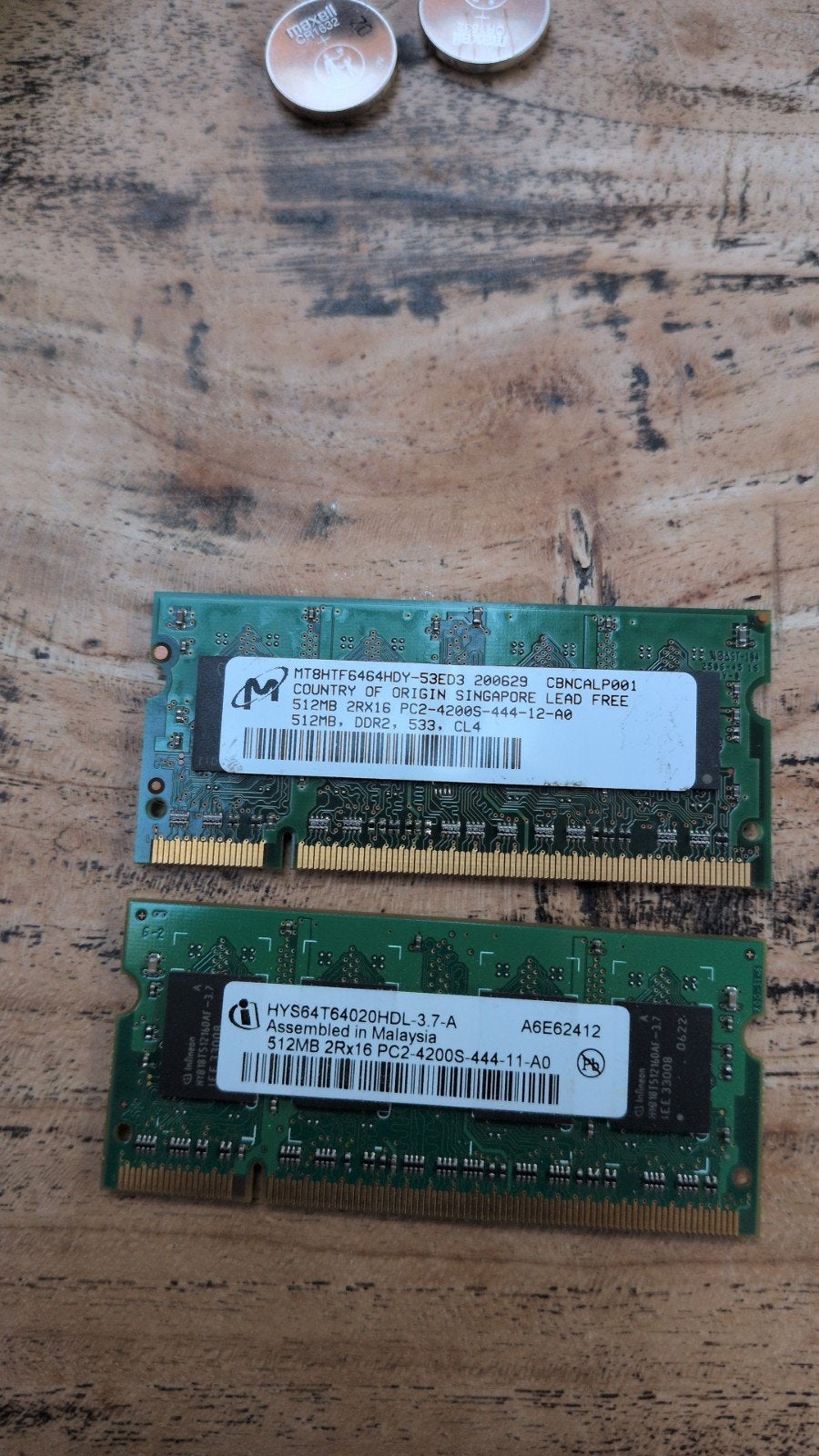 2x 512MB DDR2 RAM Geheugen voor Laptop/Desktop, Ophalen of Verzenden, DDR2, Laptop, Gebruikt