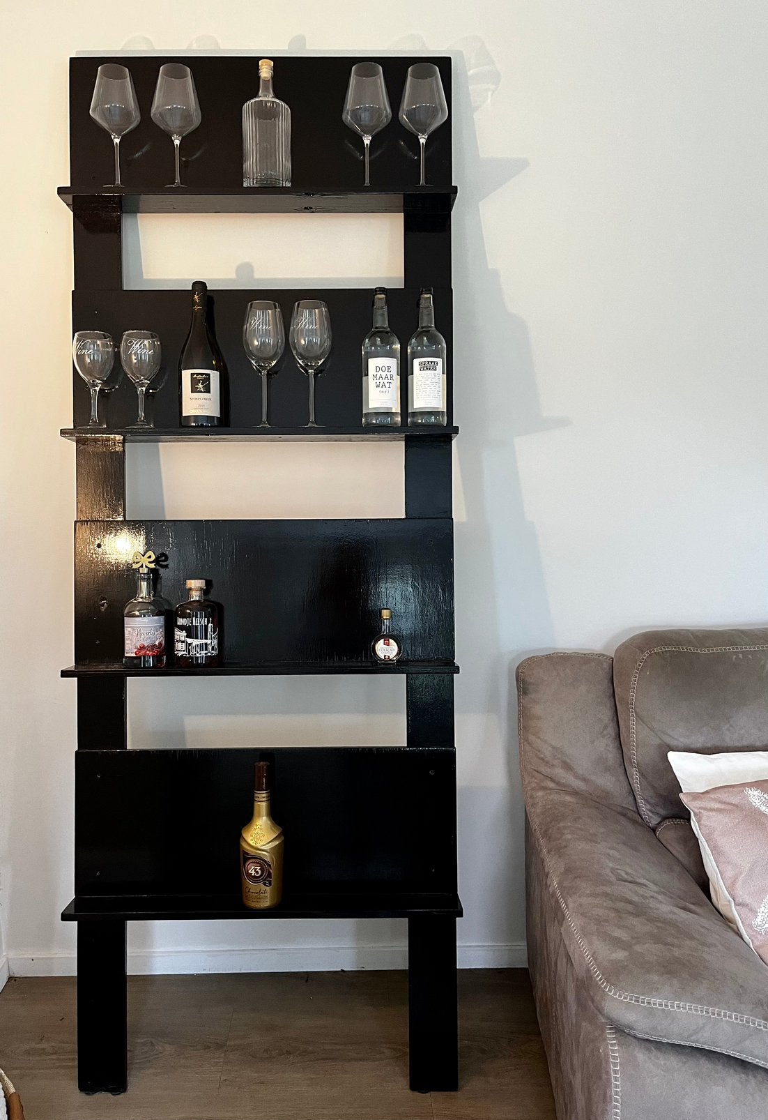 Zwarte glanzende decoratie ladder - binnen/buiten, Ophalen, Gebruikt
