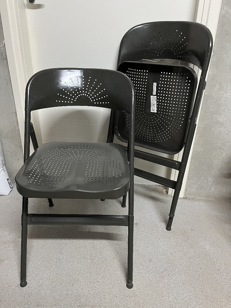 IKEA Frode zwarte metalen klapstoelen 2 stuks als nieuw, Ophalen, Twee, Zwart, Zo goed als nieuw
