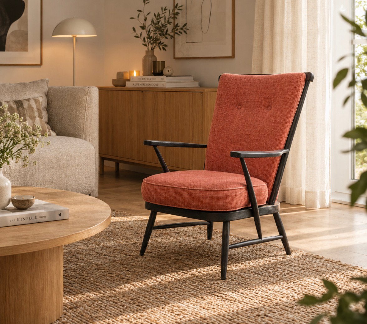 Vintage design Scandinavische stoel, Huis en Inrichting, Hout, Zwart, Jaren 60/70, Ophalen of Verzenden