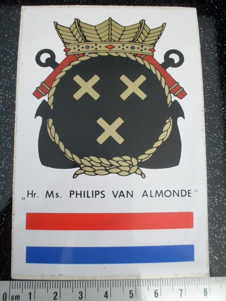 sticker Hr. Ms. Philips van Almonde logo wapen embleem, Verzamelen, Stickers, Verzenden, Zo goed als nieuw, Bedrijf of Vereniging