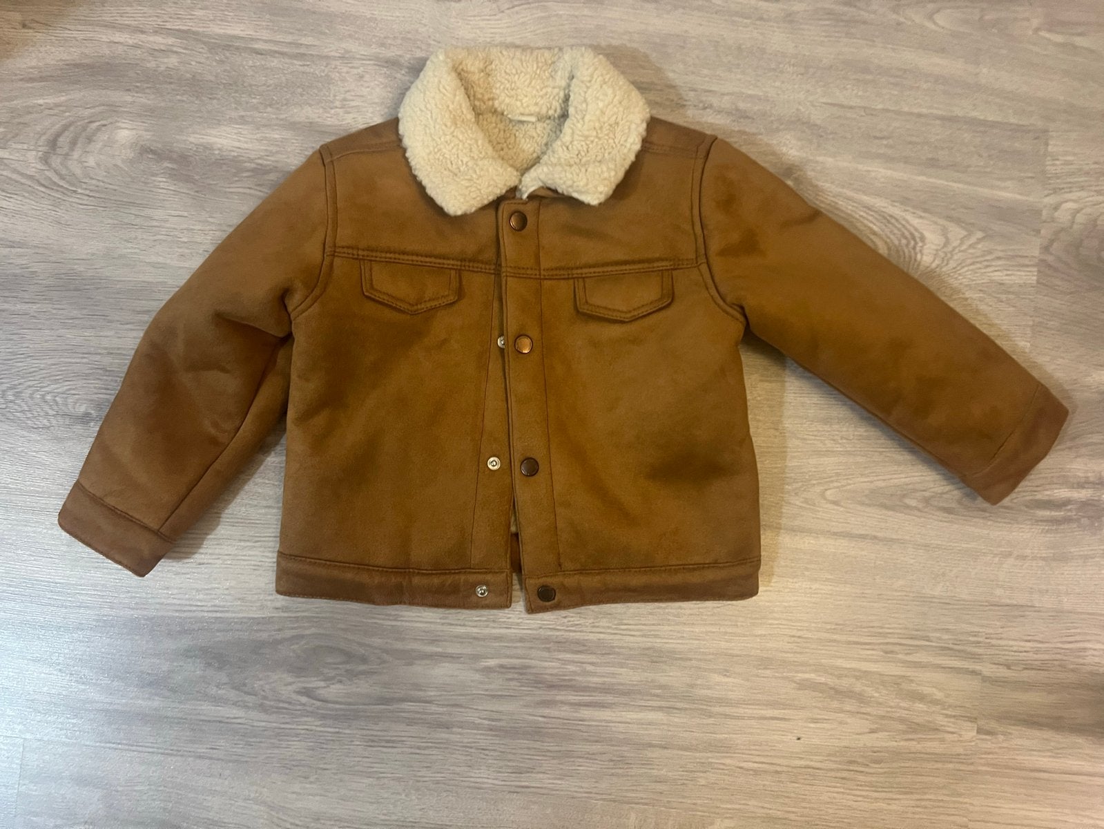 Gewatteerde Jack met Fluffy Teddy Kraag - Lichtbruin/Wit, Kinderen en Baby's, Ophalen of Verzenden, Zo goed als nieuw, Jongen