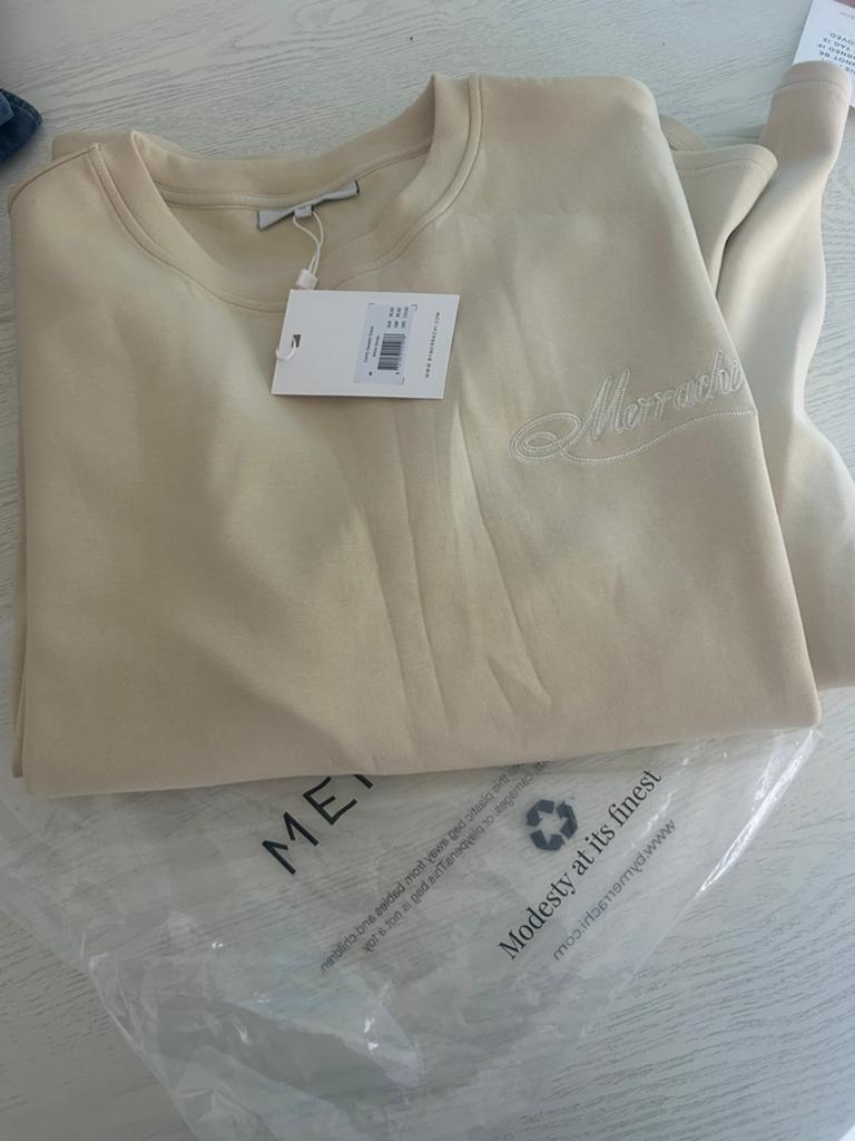 Merrachi comfy sweater jurk, Ophalen of Verzenden, Zo goed als nieuw, Maat 38/40 (M), Onder de knie