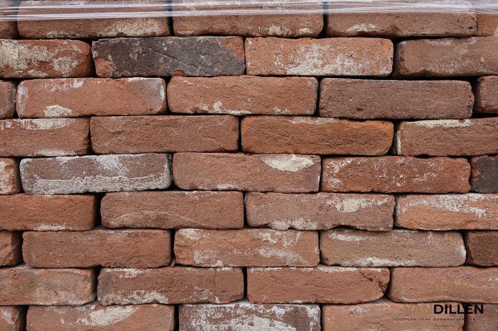 Oude vormbak gevelstenen rood gave kwaliteit 55M2 21.5 x 5.5, Ophalen of Verzenden, Gebruikt, Bakstenen