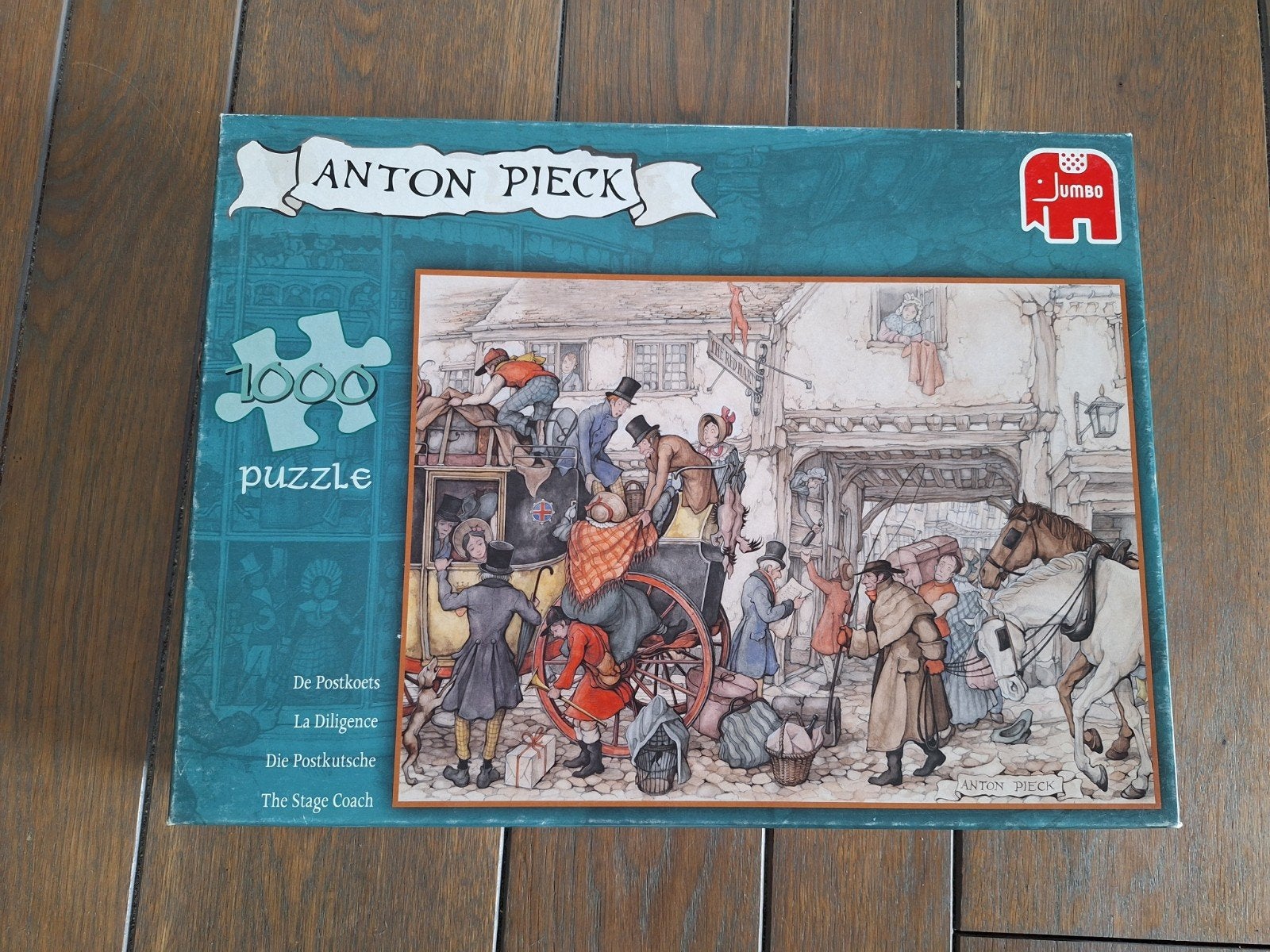 Anton pieck puzzel de postkoets compleet  1000 stukjes, Ophalen of Verzenden, 500 t/m 1500 stukjes, Zo goed als nieuw, Legpuzzel