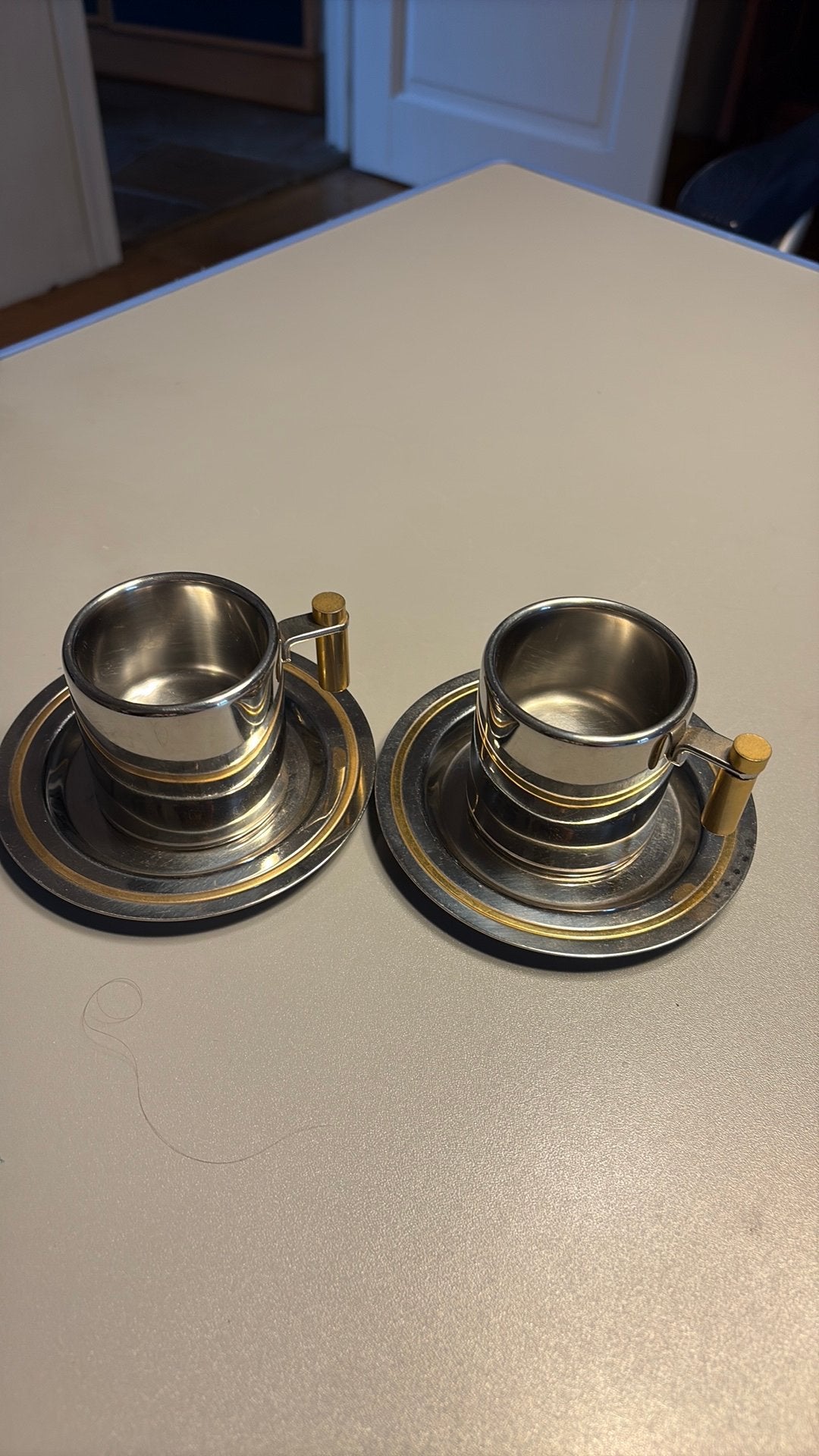 Meber espresso kopjes, Antiek en Kunst, Antiek | Tin, Ophalen of Verzenden
