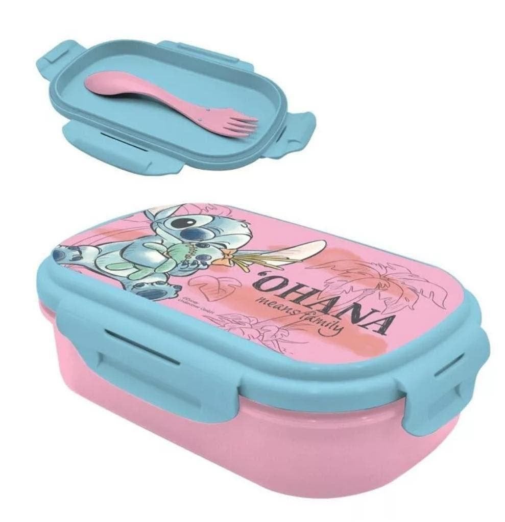Stitch Broodtrommel met Bestek - Disney - Ohana Lunchbox, Ophalen of Verzenden, Nieuw