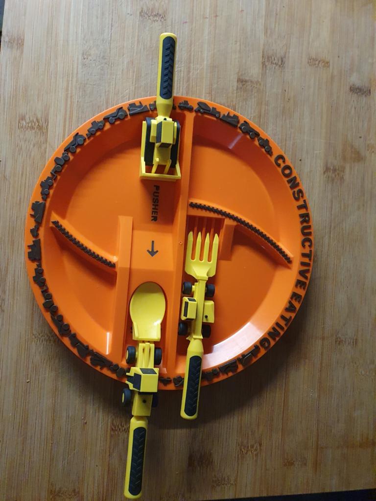 Constructive Eating bord en bestek set, Kinderen en Baby's, Ophalen of Verzenden, Zo goed als nieuw, Overige typen