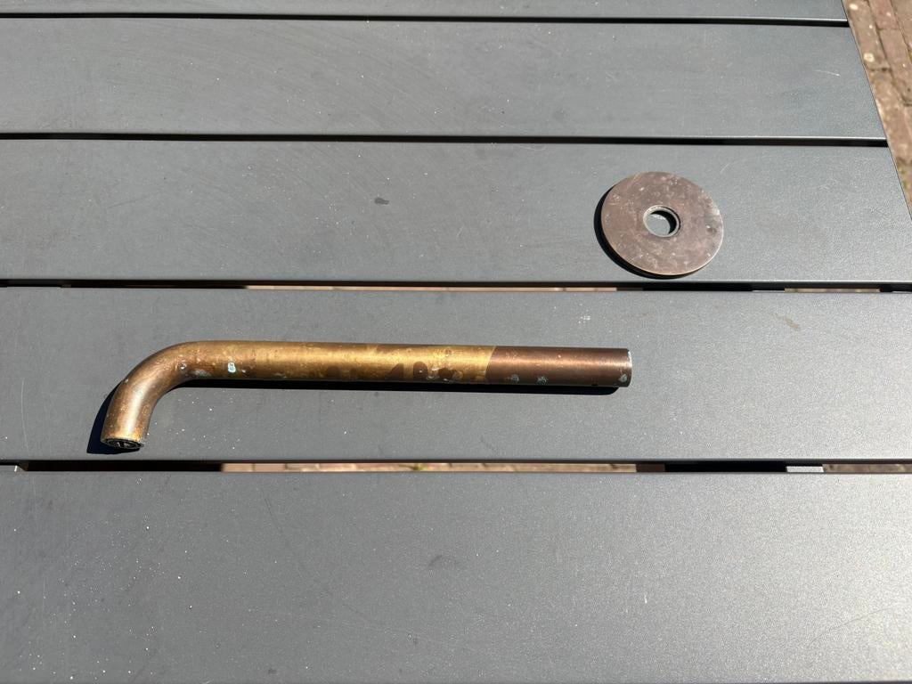 Hotbath Cobber wastafelkraan uitloop 25cm verouderd messing, Doe-het-zelf en Verbouw, Sanitair, Verzenden, Gebruikt, Kraan