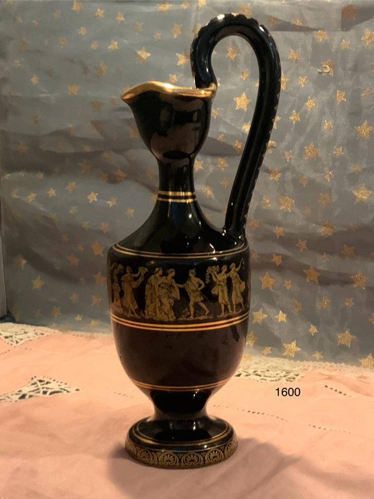 Vintage Neofitou Keramik Hand Made in Greece 24K Gold Vase, Antiek en Kunst, Antiek | Vazen, Ophalen of Verzenden