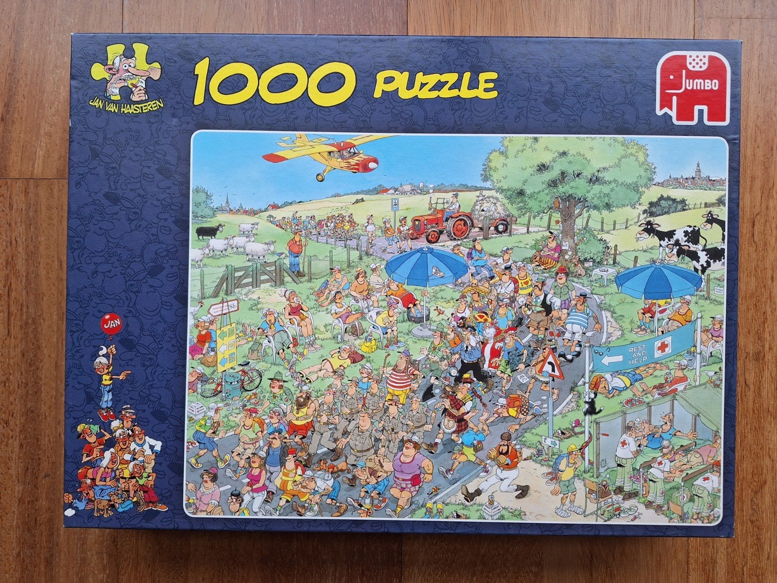 Jan van Haasteren puzzel - De Mars - 1000 stukjes, Ophalen of Verzenden, 500 t/m 1500 stukjes, Zo goed als nieuw, Legpuzzel