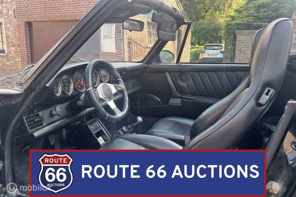 Porsche 911 Carrera Cabriolet | 1986 | Route 66 Auctions, Auto's, Overige carrosserieën, Zwart, Bedrijf, Porsche