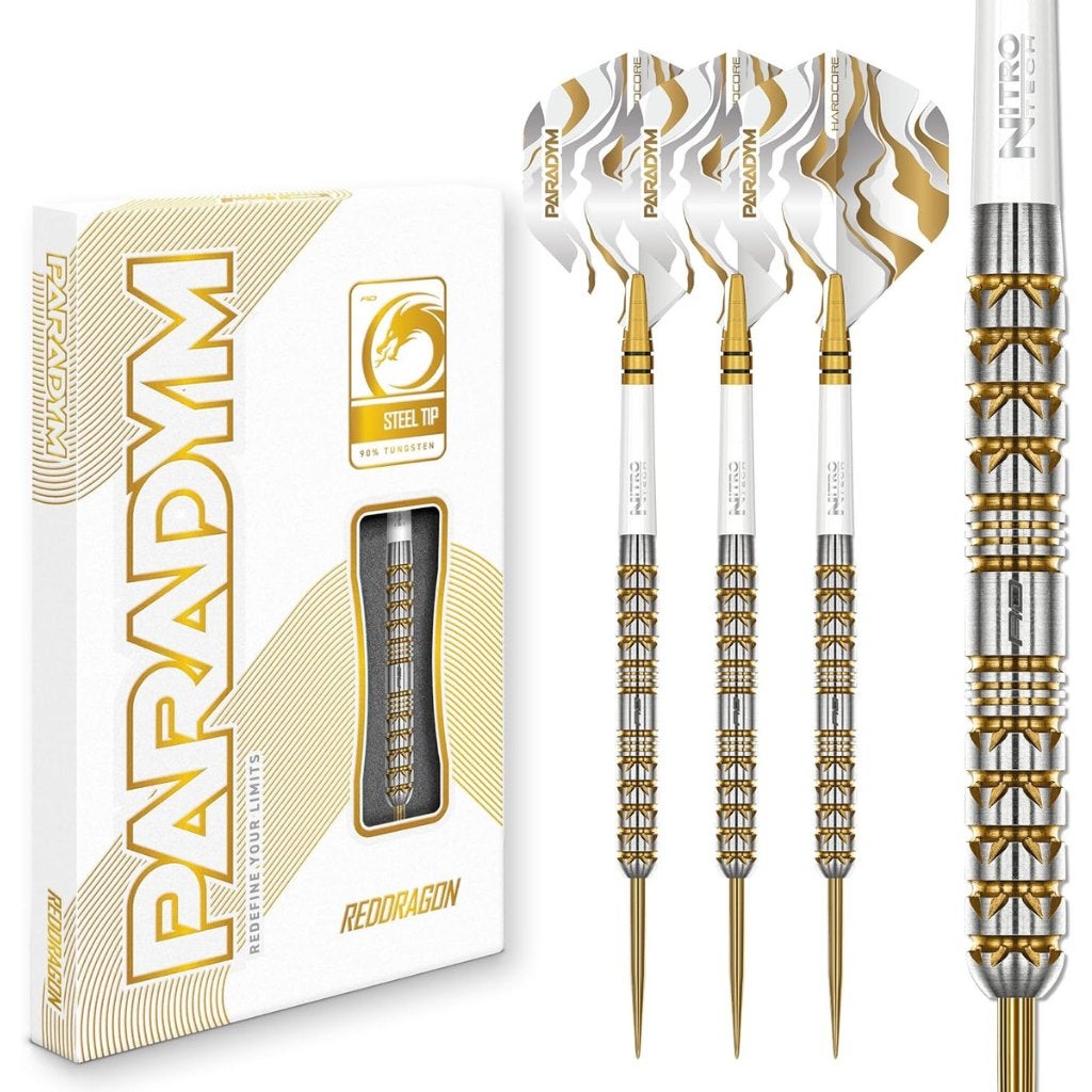 Gezocht Red Dragon Paradym Gold Parallel, Sport en Fitness, Ophalen of Verzenden, Zo goed als nieuw, Pijlen