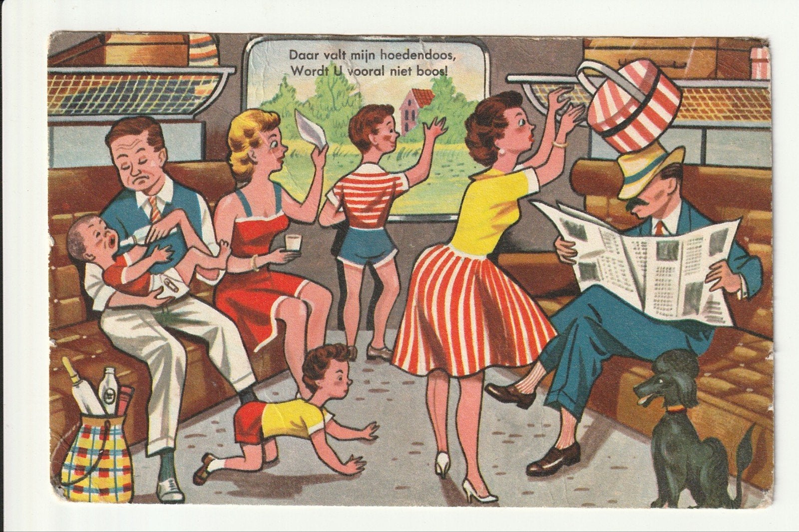 VOLLE TREINCOUPE DAAR VALT MIJN HOED WORDT VOORAL NIET BOOS, Ophalen of Verzenden, 1940 tot 1960, Gelopen, Noord-Holland