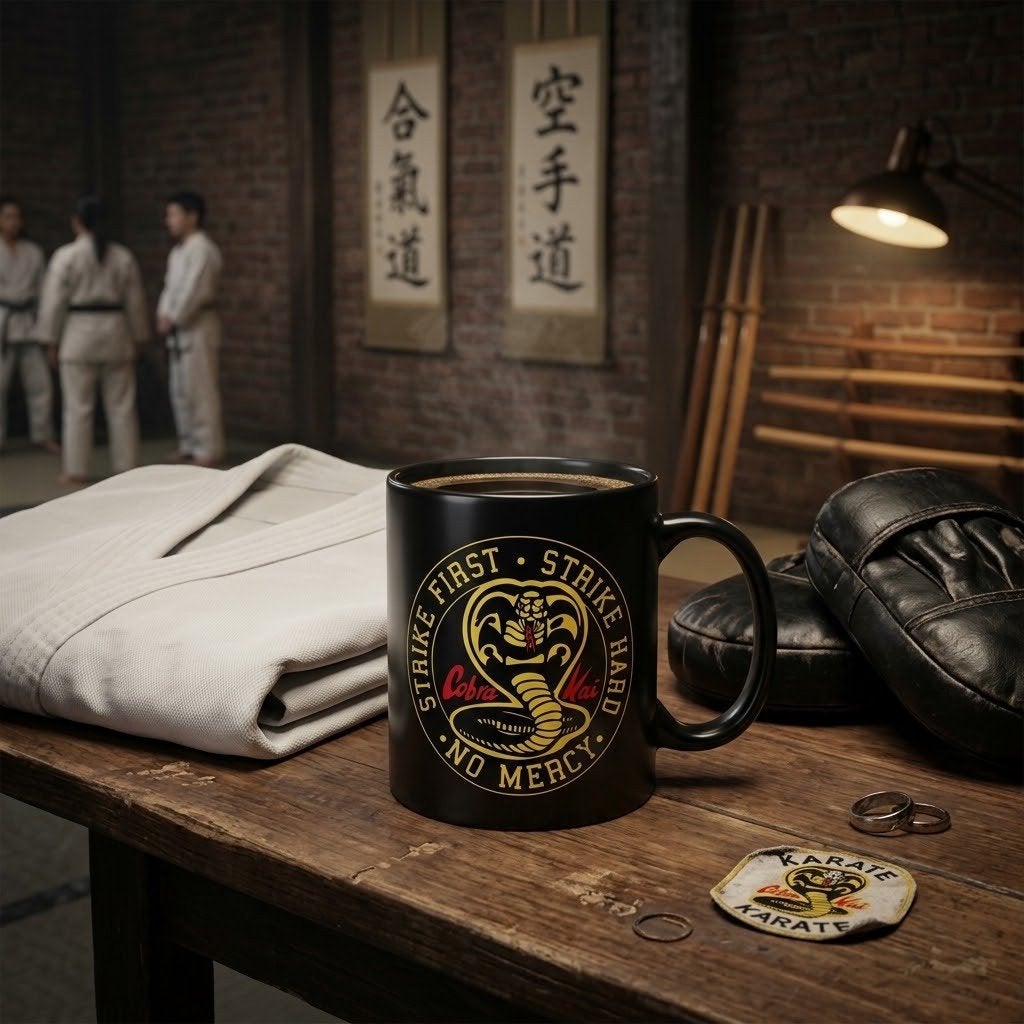Partij zwarte Cobra Kai keramische mokken, NHP International, Ophalen of Verzenden, Info@nhp-international.com, Nieuw