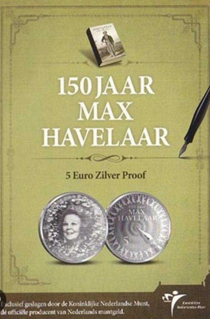 Max Havelaar Vijfje - 5 Euro Zilver Proof, Koningin Beatrix, Zilver, Losse munt, Overige waardes