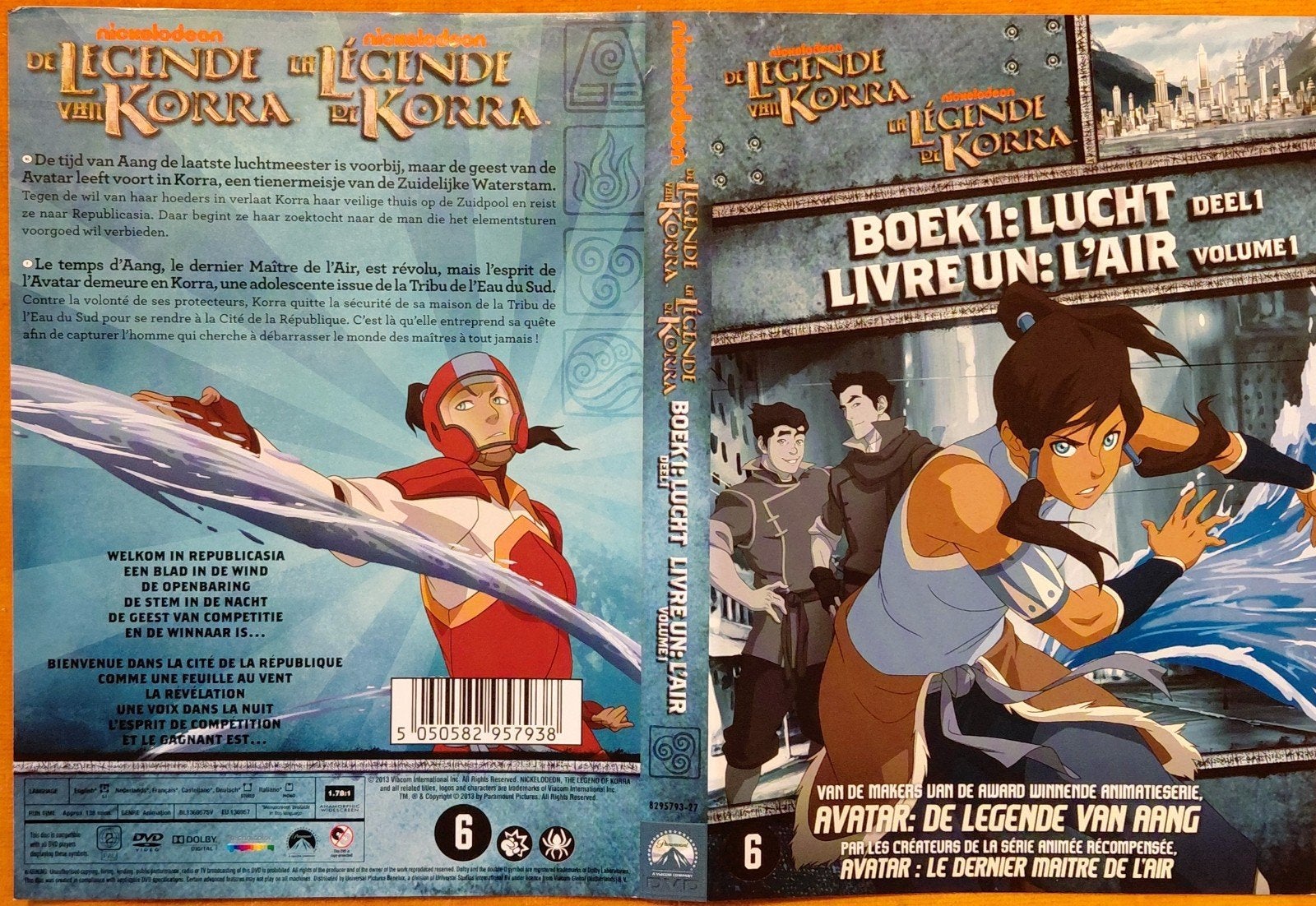 (128)De Legende van Korra - Boek 1: Lucht (DVD), Ophalen of Verzenden, Zo goed als nieuw