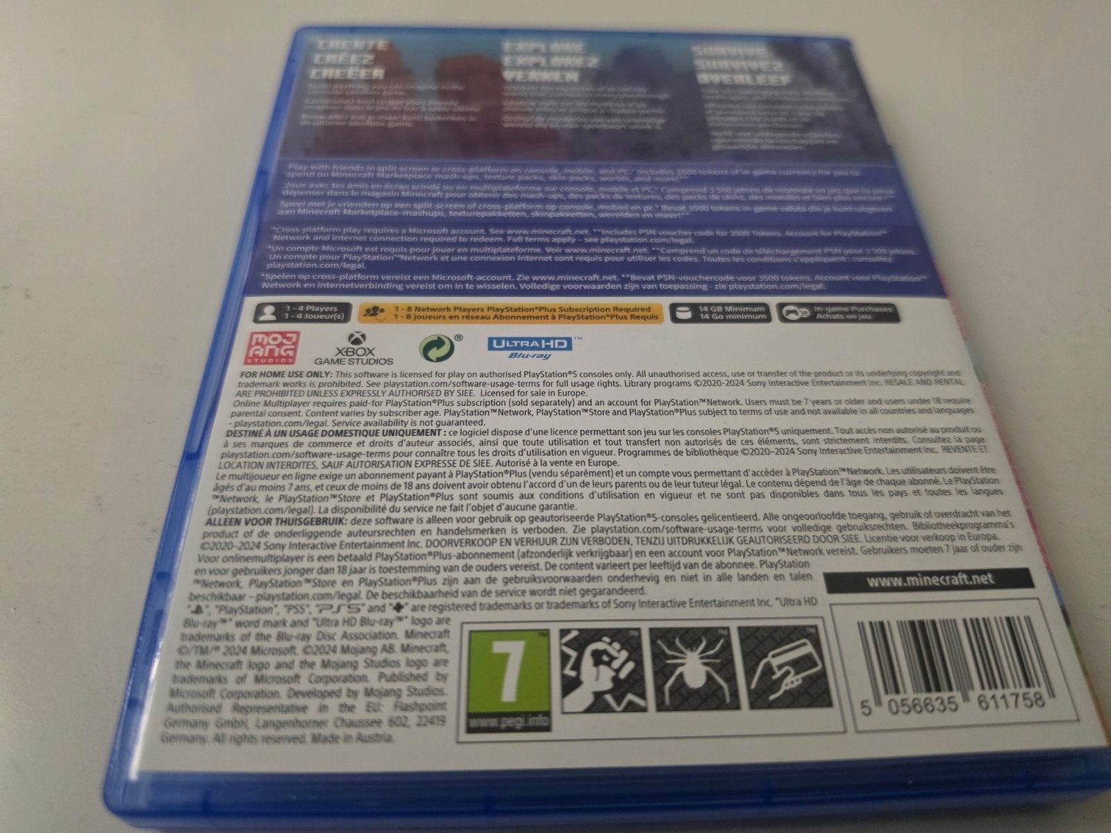 Minecraft voor Playstation 5+DLC Lees Beschrijving Aub, Ophalen of Verzenden, Zo goed als nieuw, Mojang Games NL, Mojang Games