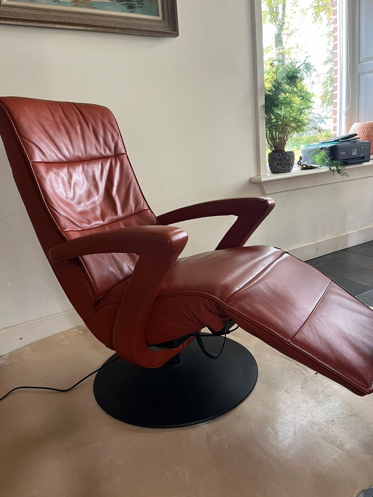Relaxfauteuil, elektrisch verstelbaar, leer, Ophalen, Gebruikt, Modern, 50 tot 75 cm