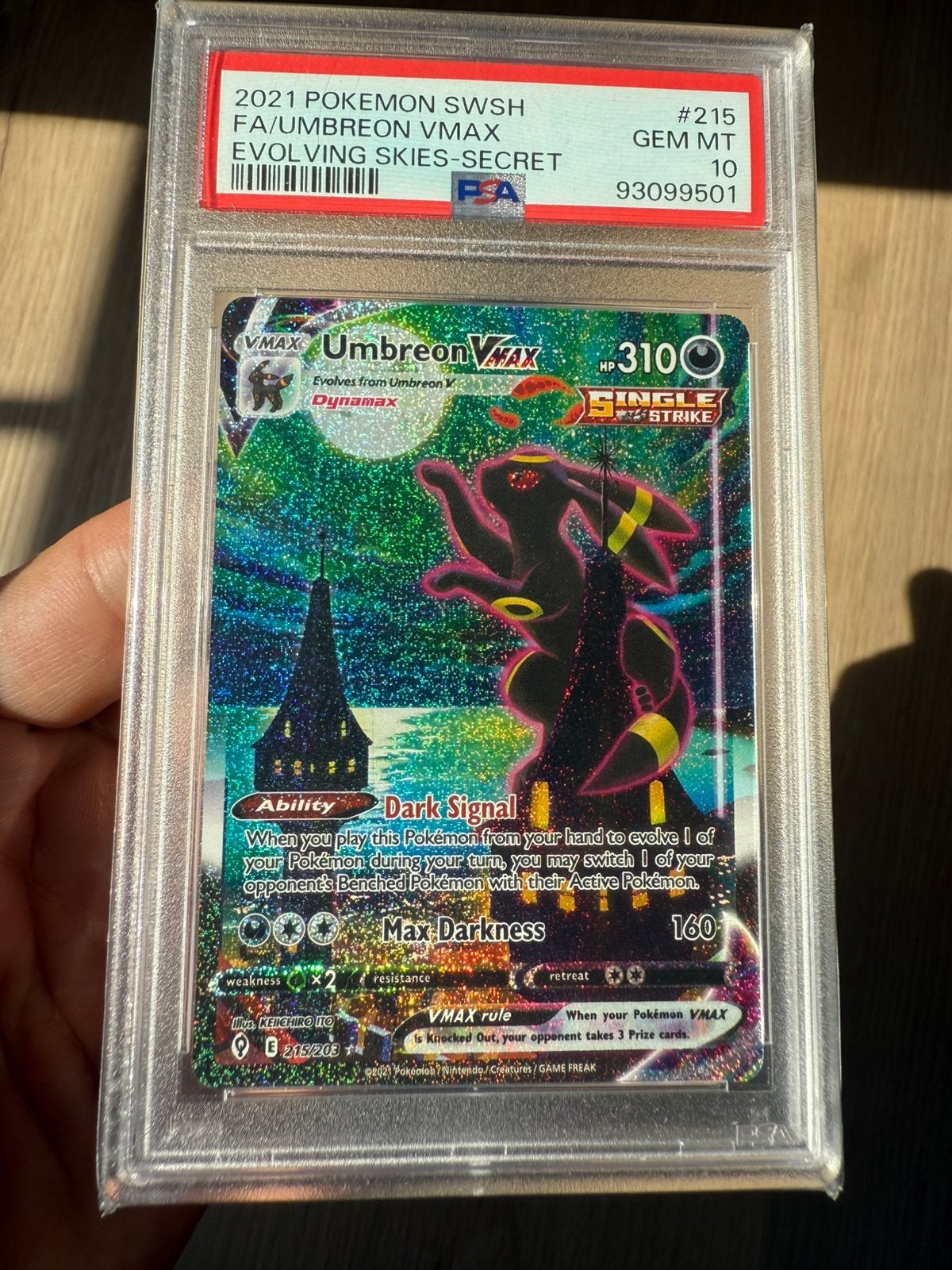 Umbreon Vmax Evolving skies moonbreon  215 PSA 10 Pokemon, Hobby en Vrije tijd, Verzamelkaartspellen | Pokémon, Ophalen, Zo goed als nieuw