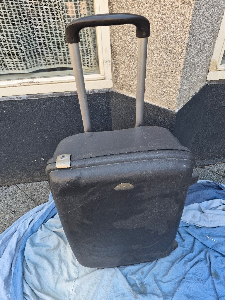 Samsonite koffer, grijs, op 2 stevige wielen, trolleystang, Sieraden, Tassen en Uiterlijk, Koffers, Hard kunststof, 45 tot 55 cm