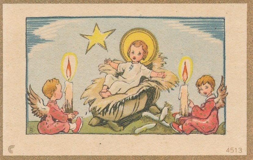 7 Kleine kinderprentjes 4,5 - bij 7,2 cm., Ophalen of Verzenden, Zo goed als nieuw, Kaart of Prent, Christendom | Katholiek