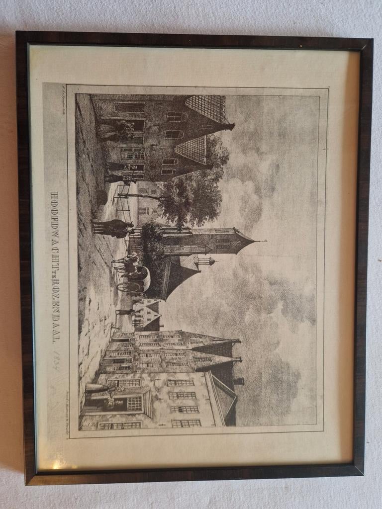 Prent Hoofdwacht te Rozendaal, Antiek en Kunst, Ophalen of Verzenden
