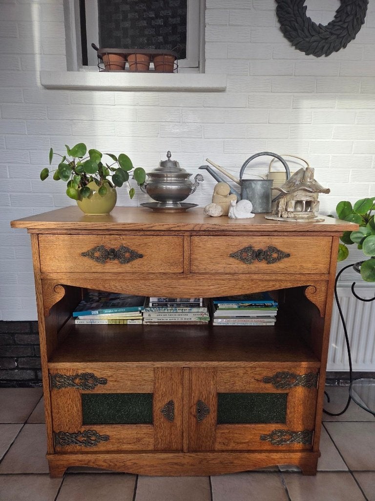 Eiken lage Dressoirkast 100cm breed, +100 jaar oud, Ophalen