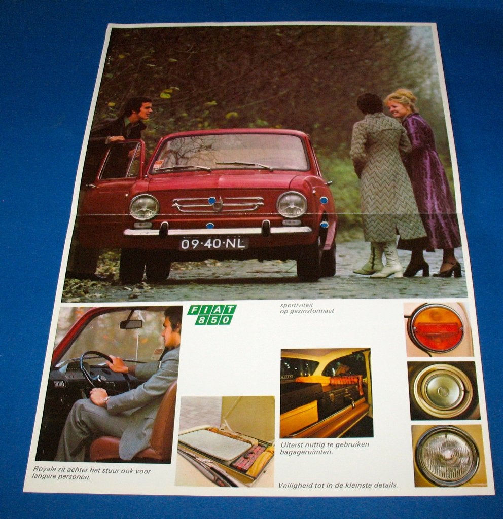 Folder autofolder Fiat 850 special ZGAN, Ophalen of Verzenden, Gelezen, Overige merken