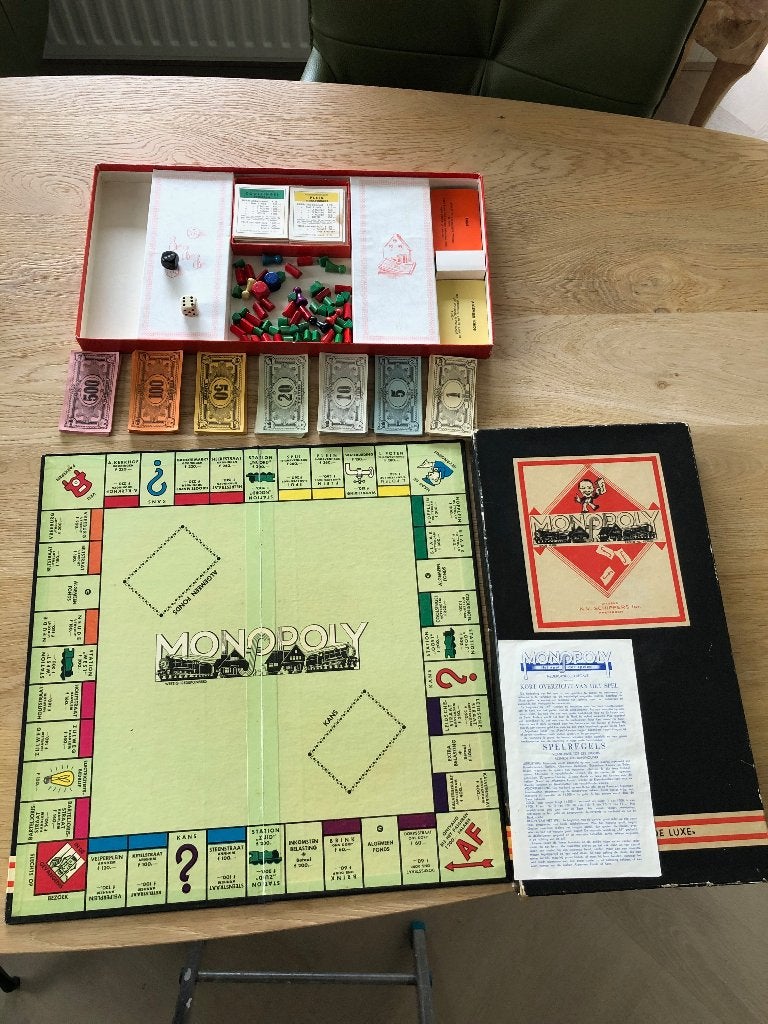 Antiek monopolie spel compleet jaren 50/60, Vijf spelers of meer, Ophalen of Verzenden, Gebruikt