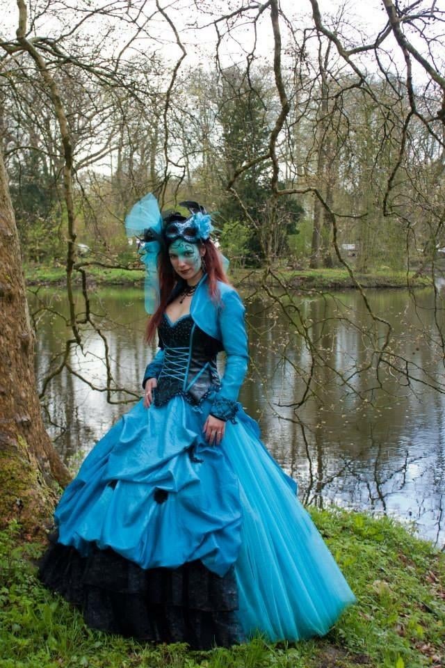 Fantasy cosplay jurk, baljurk maat 36, Hobby en Vrije tijd, Ophalen of Verzenden, Gebruikt, Pak of Jurk
